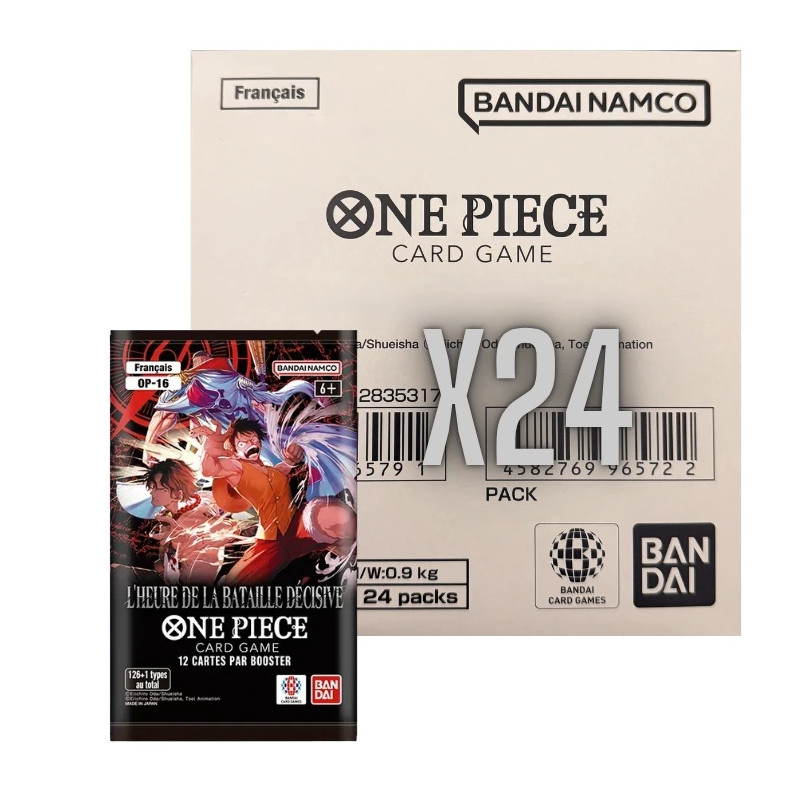 CARTON DE 24 BOOSTERS SOUS BLISTERS ONE PIECE OP-16 L'HEURE DE LA BATAILLE DECISIVE / CARTE VF