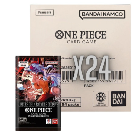 CARTON DE 24 BOOSTERS SOUS BLISTERS ONE PIECE OP-16 L'HEURE DE LA BATAILLE DECISIVE / CARTE VF