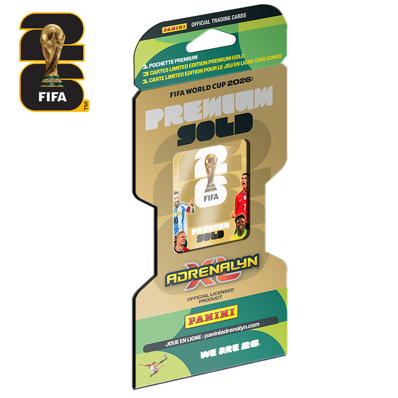 PANINI BLISTER PREMIUM OR 5 CARTES FIFA WORLD CUP 26 ADRENALYN XL