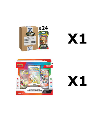 BUNDLE CASE 24 BLISTERS POKEMON ME03 EQUILIBRE PARFAIT + FIRST PARTNER SERIE 2 / CARTE VF
