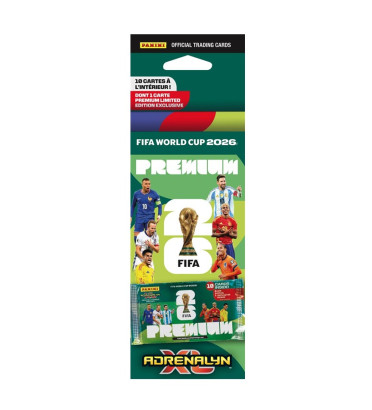 PANINI BLISTER PREMIUM 10 CARTES FIFA WORLD CUP 26 ADRENALYN XL