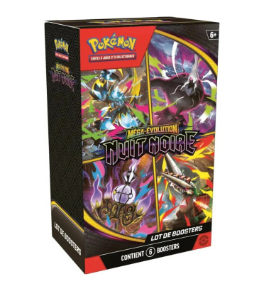 BUNDLE DE 6 BOOSTERS POKEMON NUIT NOIRE ME05 / CARTE VF