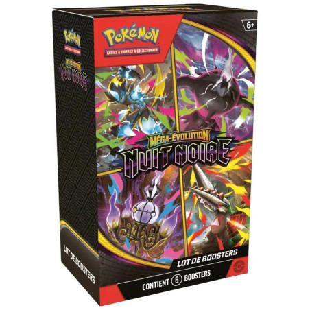 BUNDLE DE 6 BOOSTERS POKEMON NUIT NOIRE ME05 / CARTE VF