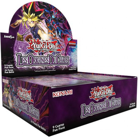 DISPLAY DE 24 BOOSTERS YU-GI-OH LES ORIGINES DU CHAOS / CARTE VF