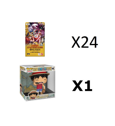 BUNDLE CASE DE 24 BOOSTERS SOUS BLISTERS ONE PIECE OP17 VF + MONKEY D LUFFY SUPER OVERSIZED
