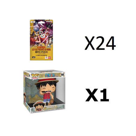 BUNDLE CARTON DE 24 BOOSTERS SOUS BLISTERS ONE PIECE OP17 VF + MONKEY D LUFFY SUPER OVERSIZED