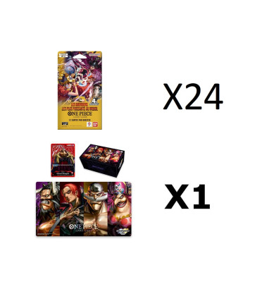 BUNDLE CARTON DE 24 BOOSTERS SOUS BLISTERS ONE PIECE OP17 VF + SPECIAL GOODS SET FORMER FOUR EMPERORS