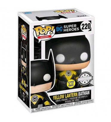 YELLOW LANTERN BATMAN / SUPER HEROES / FIGURINE FUNKO POP / GITD / EXCLUSIVE