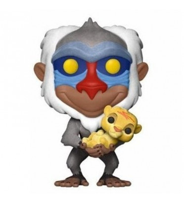 RAFIKI AVEC SIMBA / LE ROI LION / FIGURINE FUNKO POP / FLOCKED / EXCLUSIVE