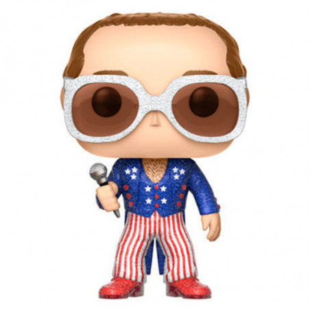 ELTON JOHN ROUGE BLANC BLEU / ELTON JOHN / FIGURINE FUNKO POP / EXCLUSIVE / GLITTER