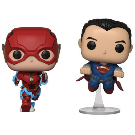 2 PACK THE FLASH ET SUPERMAN / JUSTICE LEAGUE / FIGURINE FUNKO POP / EXCLUSIVE NYCC 2018