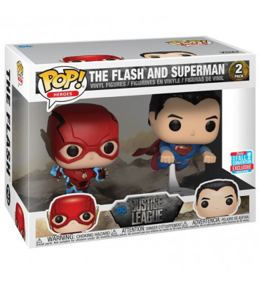 2 PACK THE FLASH ET SUPERMAN / JUSTICE LEAGUE / FIGURINE FUNKO POP / EXCLUSIVE NYCC 2018