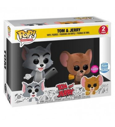 2 PACK TOM ET JERRY / TOM ET JERRY / FIGURINE FUNKO POP / EXCLUSIVE FUNKO SHOP / FLOCKED