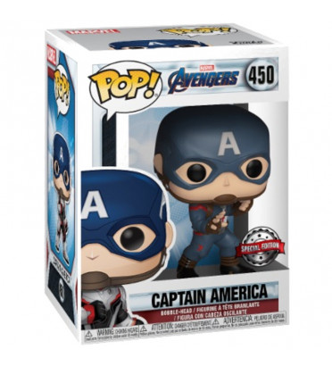 CAPTAIN AMERICA COSTUME BLEU / AVENGERS ENDGAME / FIGURINE FUNKO POP / EXCLUSIVE SPECIAL EDITION