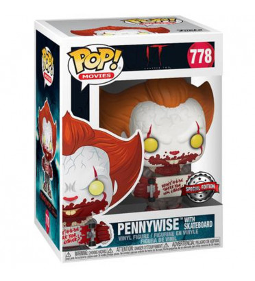 PENNYWISE AVEC SKATEBOARD / IT / FIGURINE FUNKO POP / EXCLUSIVE SPECIAL EDITION