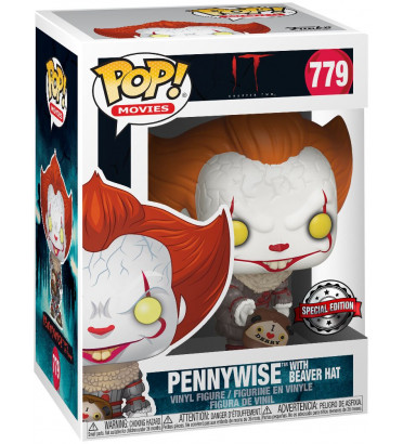 PENNYWISE AVEC BEAVER HAT / IT / FIGURINE FUNKO POP / EXCLUSIVE SPECIAL EDITION