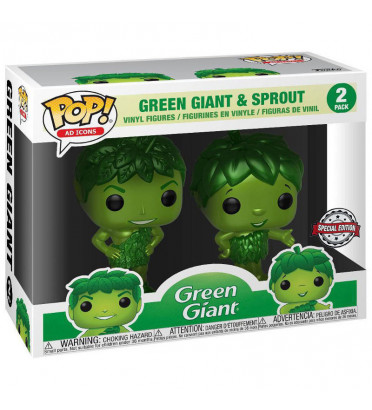 2 PACK GEANT VERT ET SPROUT METALLIC / GREEN GIANT / FIGURINE FUNKO POP / EXCLUSIVE SPECIAL EDITION