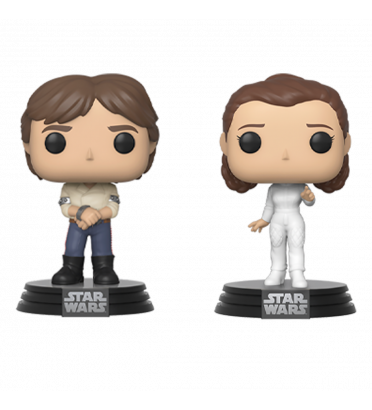 2 PACK HAN SOLO ET LEIA / STAR WARS / FIGURINE FUNKO POP