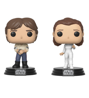 2 PACK HAN SOLO ET LEIA / STAR WARS / FIGURINE FUNKO POP