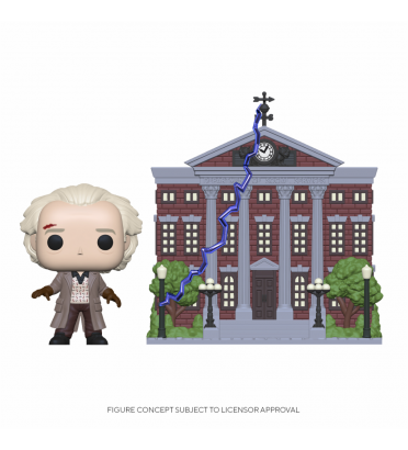 DOC EMMET BROWN AVEC CLOAK TOWER / RETOUR VERS LE FUTUR / FIGURINE FUNKO POP