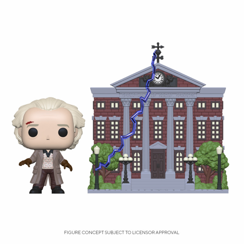 DOC EMMET BROWN AVEC CLOAK TOWER / RETOUR VERS LE FUTUR / FIGURINE FUNKO POP