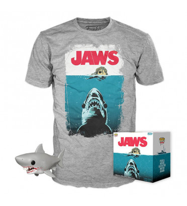 T-SHIRT L AVEC POP REQUIN / LES DENTS DE LA MER / FIGURINE FUNKO POP