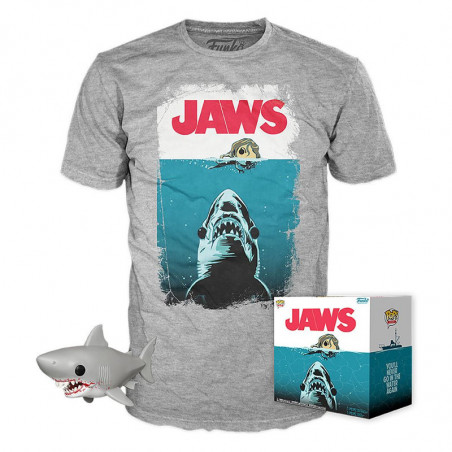 T-SHIRT L AVEC POP REQUIN / LES DENTS DE LA MER / FIGURINE FUNKO POP