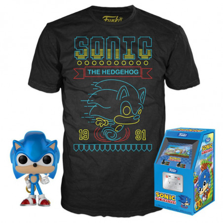 T-SHIRT XL + POP SONIC / SONIC THE HEDGEHOG / FIGURINE FUNKO POP