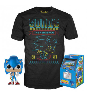 T-SHIRT M + POP SONIC / SONIC THE HEDGEHOG / FIGURINE FUNKO POP