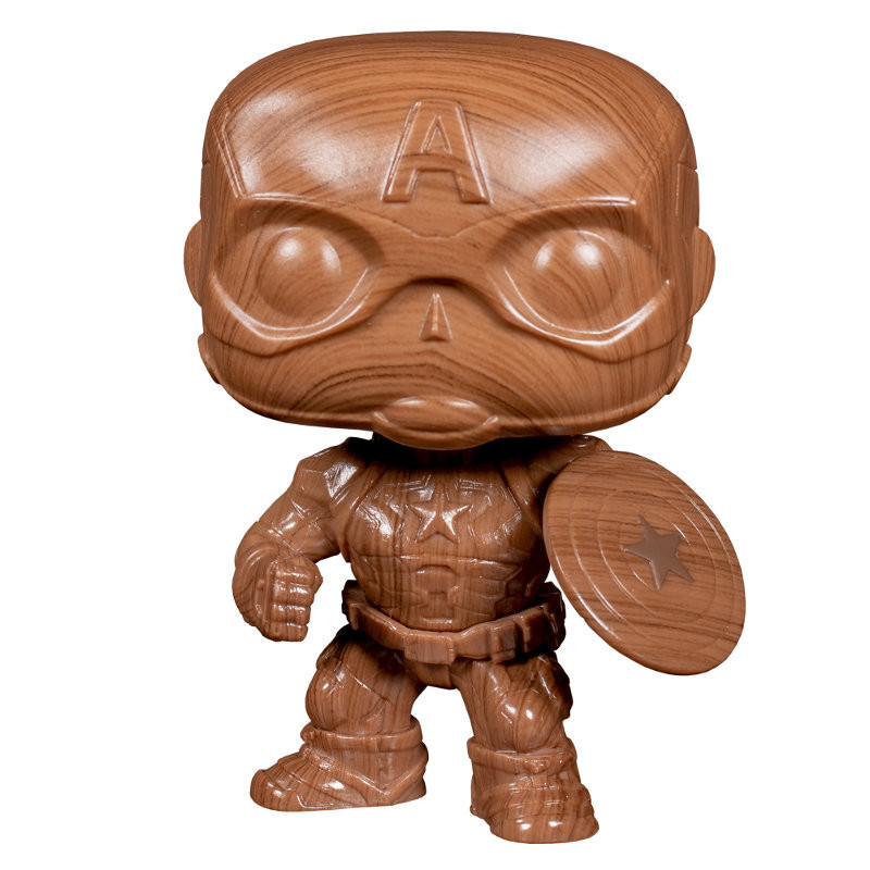 CAPTAIN AMERICA WOOD DECO / MARVEL / FIGURINE FUNKO POP / EXCLUSIVE SPECIAL EDITION