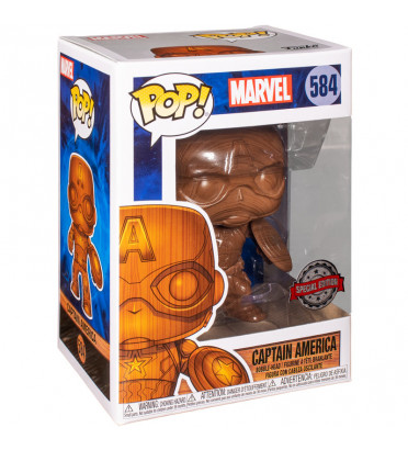 CAPTAIN AMERICA WOOD DECO / MARVEL / FIGURINE FUNKO POP / EXCLUSIVE SPECIAL EDITION