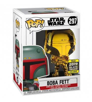 BOBA FETT CHROME / STAR WARS / FIGURINE FUNKO POP / EXCLUSIVE GALACTIC CONVENTION