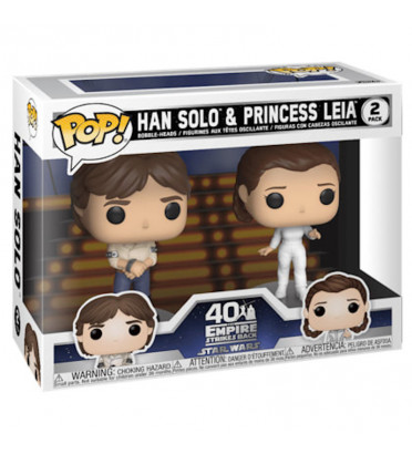 2 PACK HAN SOLO ET LEIA / STAR WARS / FIGURINE FUNKO POP