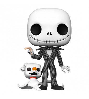 JACK SKELLINGTON WITH ZERO SUPER OVERSIZED / LETRANGE NOEL DE MR JACK / FIGURINE FUNKO POP