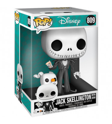 JACK SKELLINGTON WITH ZERO SUPER OVERSIZED / LETRANGE NOEL DE MR JACK / FIGURINE FUNKO POP