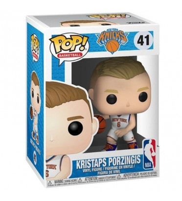 KRISTAPS PORZINGIS MAILLOT BLANC / NEW YORK KNICKS / FIGURINE FUNKO POP