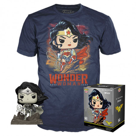 T-SHIRT L AVEC POP WONDER WOMAN / WONDER WOMAN / FIGURINE FUNKO POP