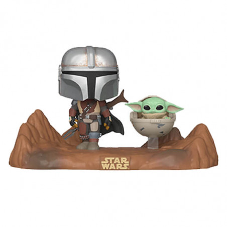 THE MANDALORIAN WITH THE CHILD / STAR WARS MOVIE MOMENTS / FIGURINE FUNKO POP