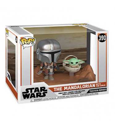 THE MANDALORIAN WITH THE CHILD / STAR WARS MOVIE MOMENTS / FIGURINE FUNKO POP