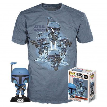 T-SHIRT L + POP THE MANDALORIAN / STAR WARS THE MANDALORIAN / FIGURINE FUNKO POP