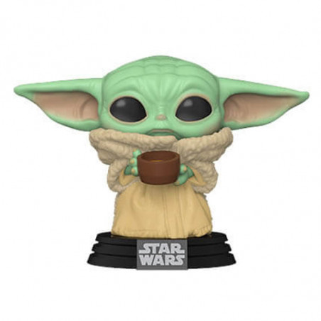 BÉBÉ YODA (THE CHILD) WITH CUP / STAR WARS THE MANDALORIAN / FIGURINE FUNKO POP