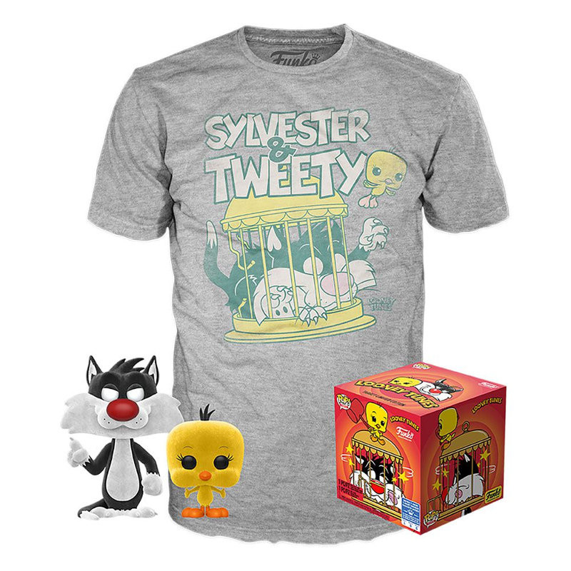 T-SHIRT L + POP SYLVESTER ET TWEETY / LOONEY TUNES / FIGURINE FUNKO POP