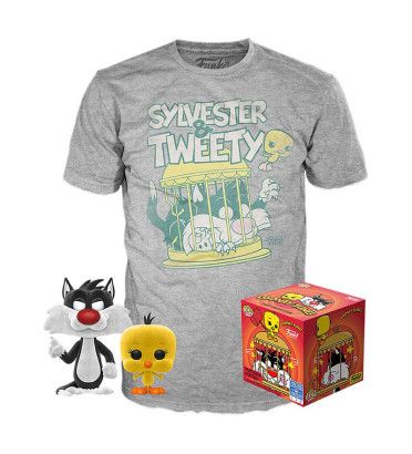 T-SHIRT M + POP SYLVESTER ET TWEETY / LOONEY TUNES / FIGURINE FUNKO POP T-SHIRT M + POP SYLVESTER ET TWEETY / LOONEY TUNES / FIGURINE FUNKO POP