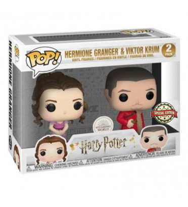 2 PACK HERMIONE YULE ET VIKTOR KRUM / HARRY POTTER / FIGURINE FUNKO POP / EXCLUSIVE SPECIAL EDITION