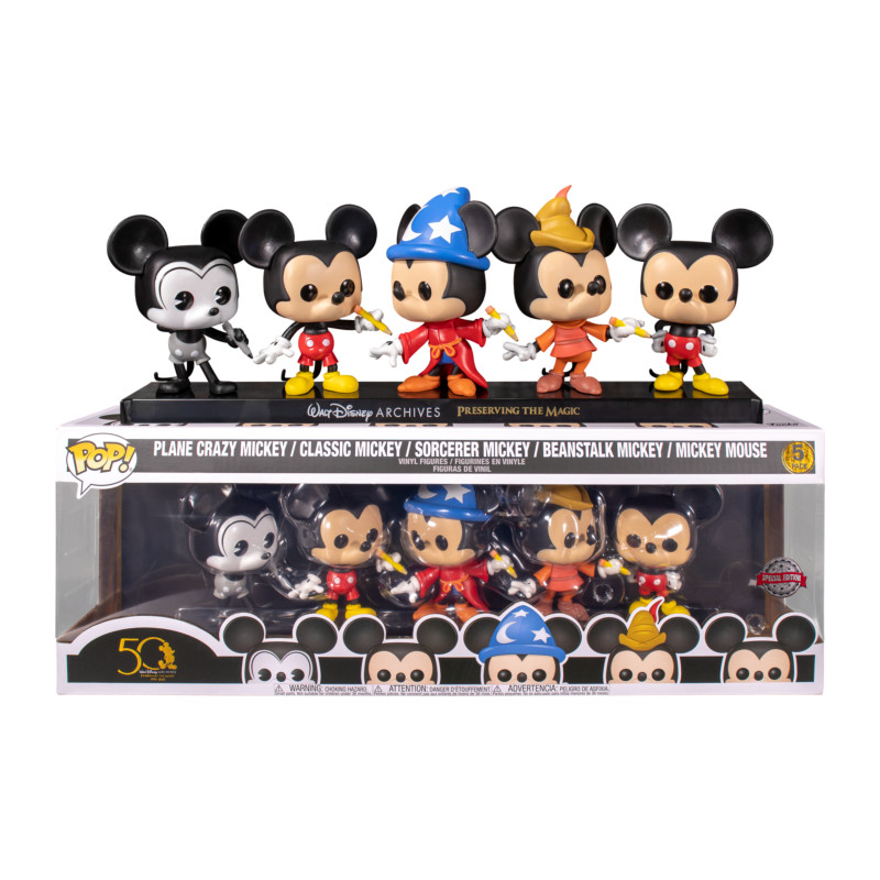 5 PACK MICKEY MOUSE 50 TH ANNIVERSARY / MICKEY MOUSE / FIGURINE FUNKO POP / EXCLUSIVE SPECIAL EDITION