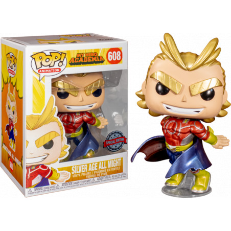 SILVER AGE ALL MIGHT METALLIC / MY HERO ACADEMIA / FIGURINE FUNKO POP / EXCLUSIVE SPECIAL EDITION