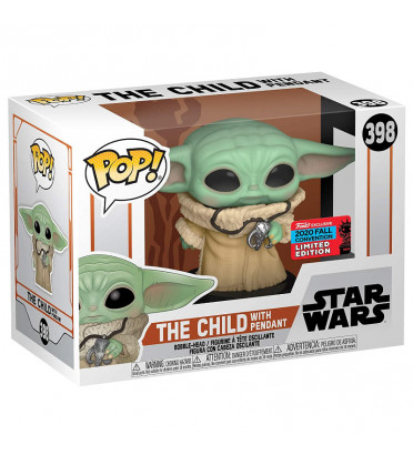 THE CHILD (BEBE YODA) WITH PENDANT / STAR WARS THE MANDALORIAN / FIGURINE FUNKO POP / EXCLUSIVE NYCC 2020