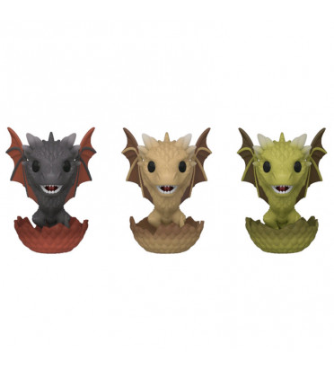 3- PACK DROGON,VISERION,RHAEGAL / GAME OF THRONES / FIGURINE FUNKO POP / EXCLUSIVE ECCC 2020