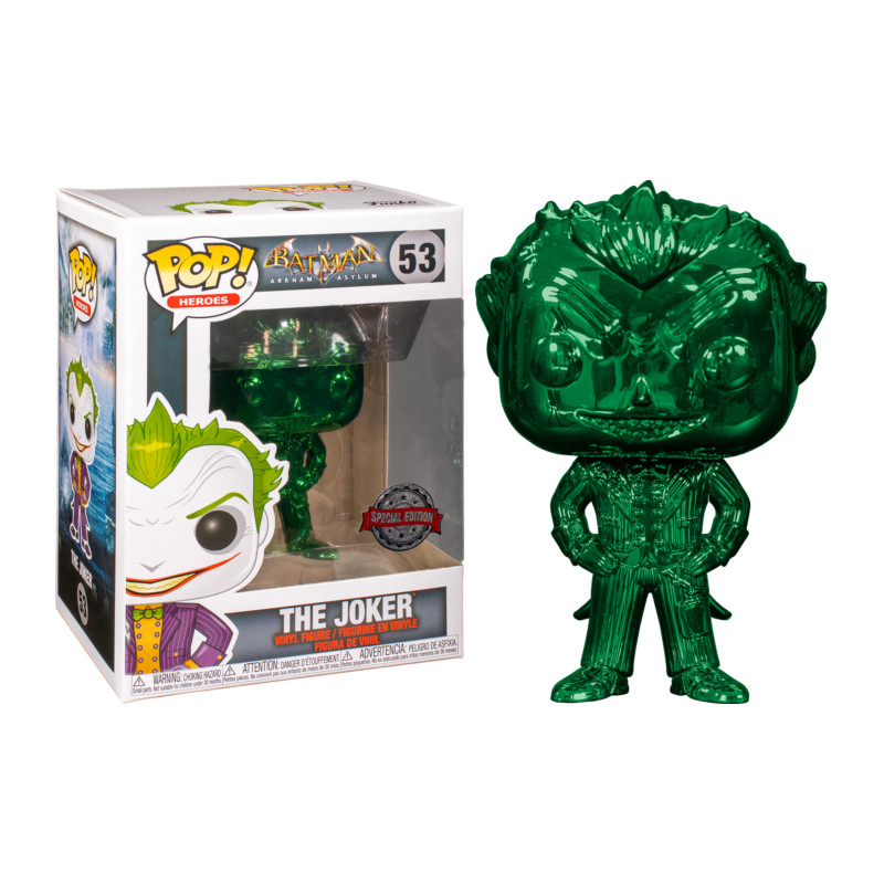 THE JOKER GREEN CHROME / BATMAN ARKHAM ASYLUM / FIGURINE FUNKO POP / EXCLUSIVE SPECIAL EDITION