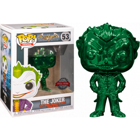 THE JOKER GREEN CHROME / BATMAN ARKHAM ASYLUM / FIGURINE FUNKO POP / EXCLUSIVE SPECIAL EDITION